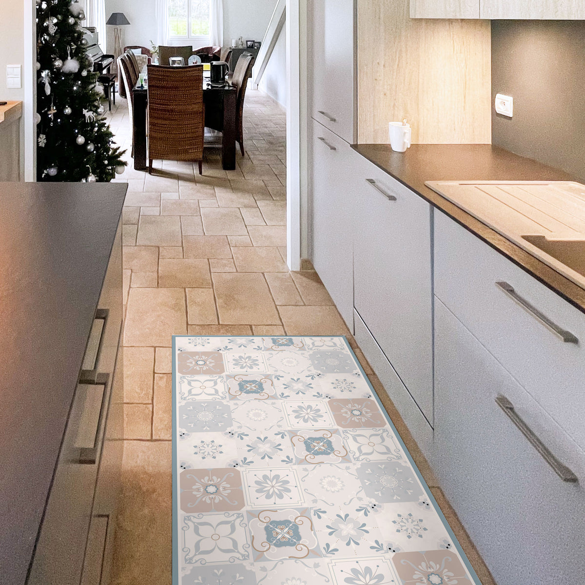 CARILLO Tappeto da Cucina Passatoia Cerchi Opty Collection 57x140 cm