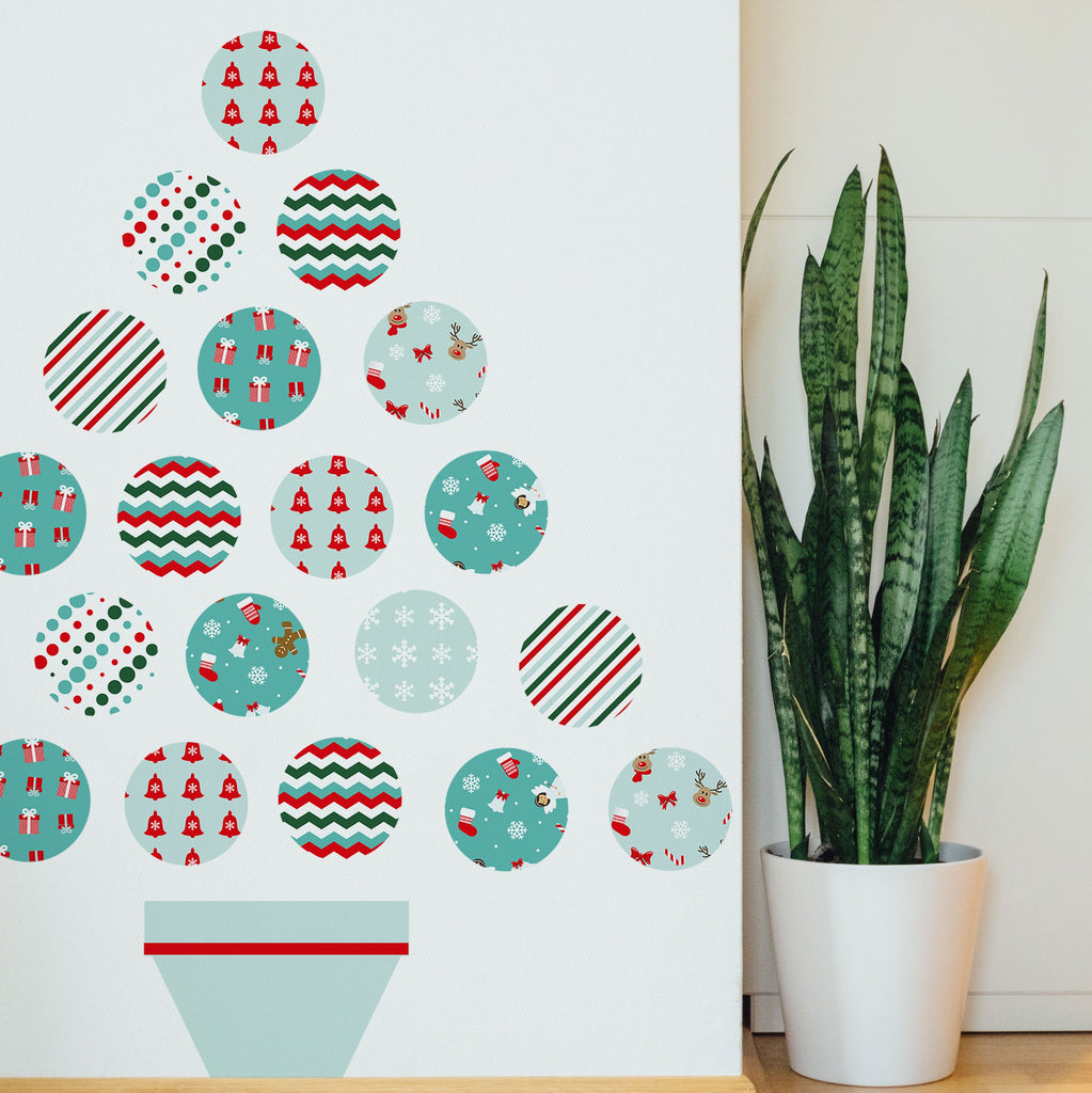 Stickers Adesivi Albero di Natale Tiffany e Rosso - Decochic