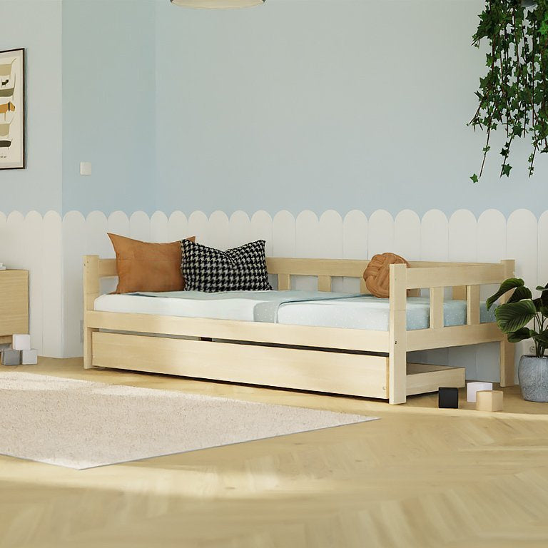 Letto Singolo con sbarra FENCE Benlemi -Più Colori e Misure Disponibili - Decochic