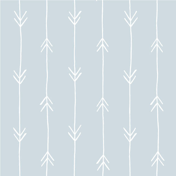 50x201 cm Tessuto Frecce Boho Azzurro Polvere - Decochic