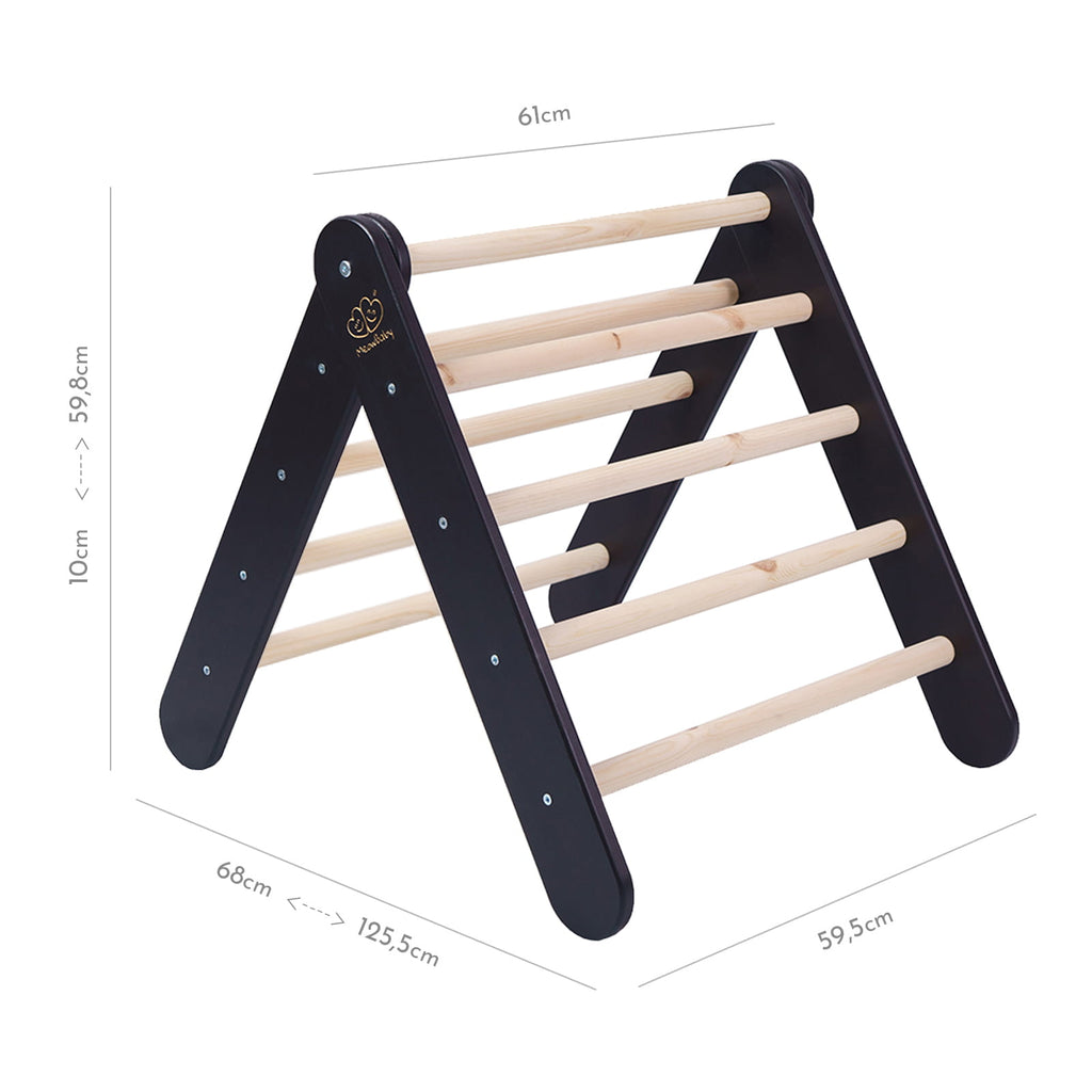 Triangolo Pikler con Scivolo legno e nero MeowBaby - Decochic