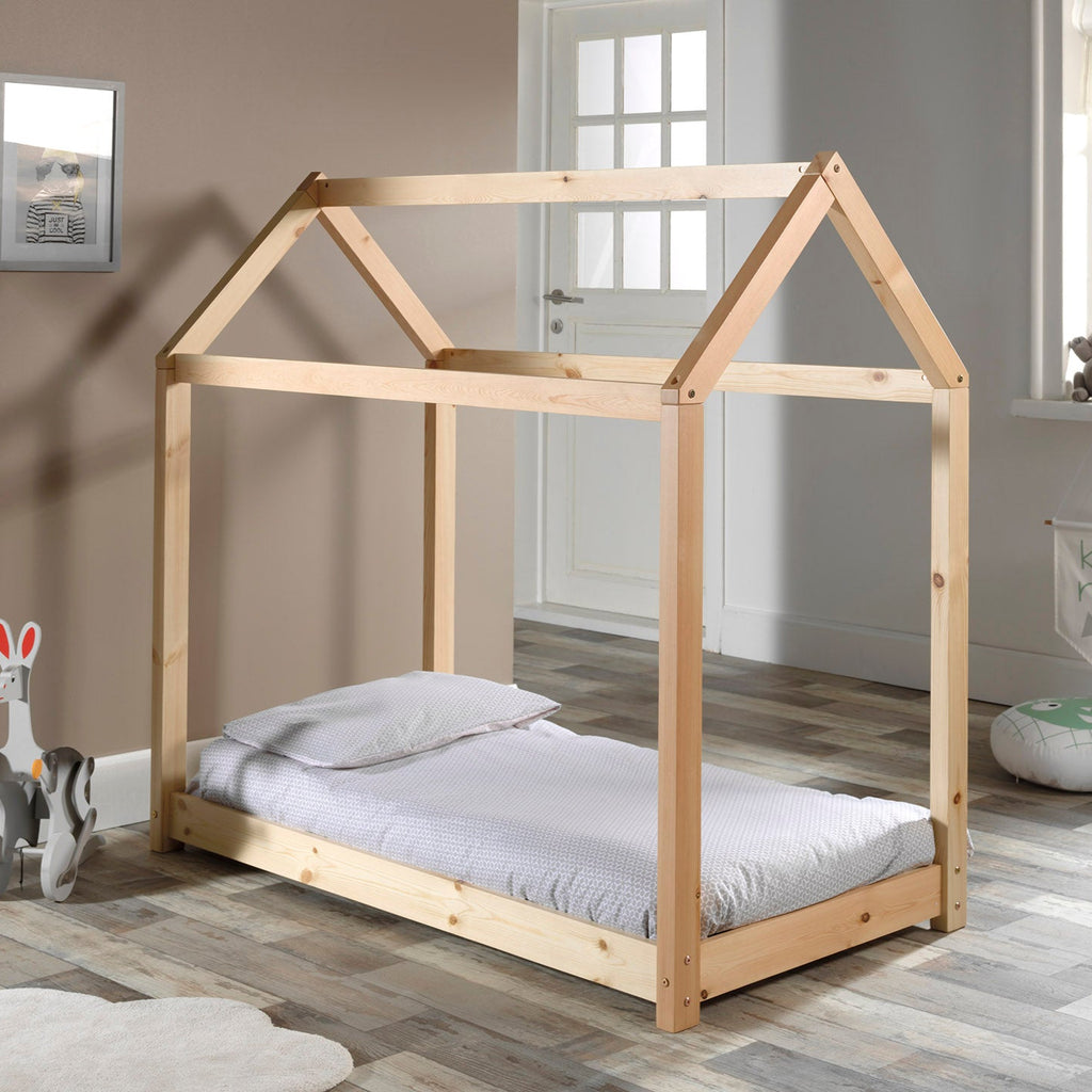 Letto Casa Cabane Vipack 70x140 cm-Legno Naurale - Decochic