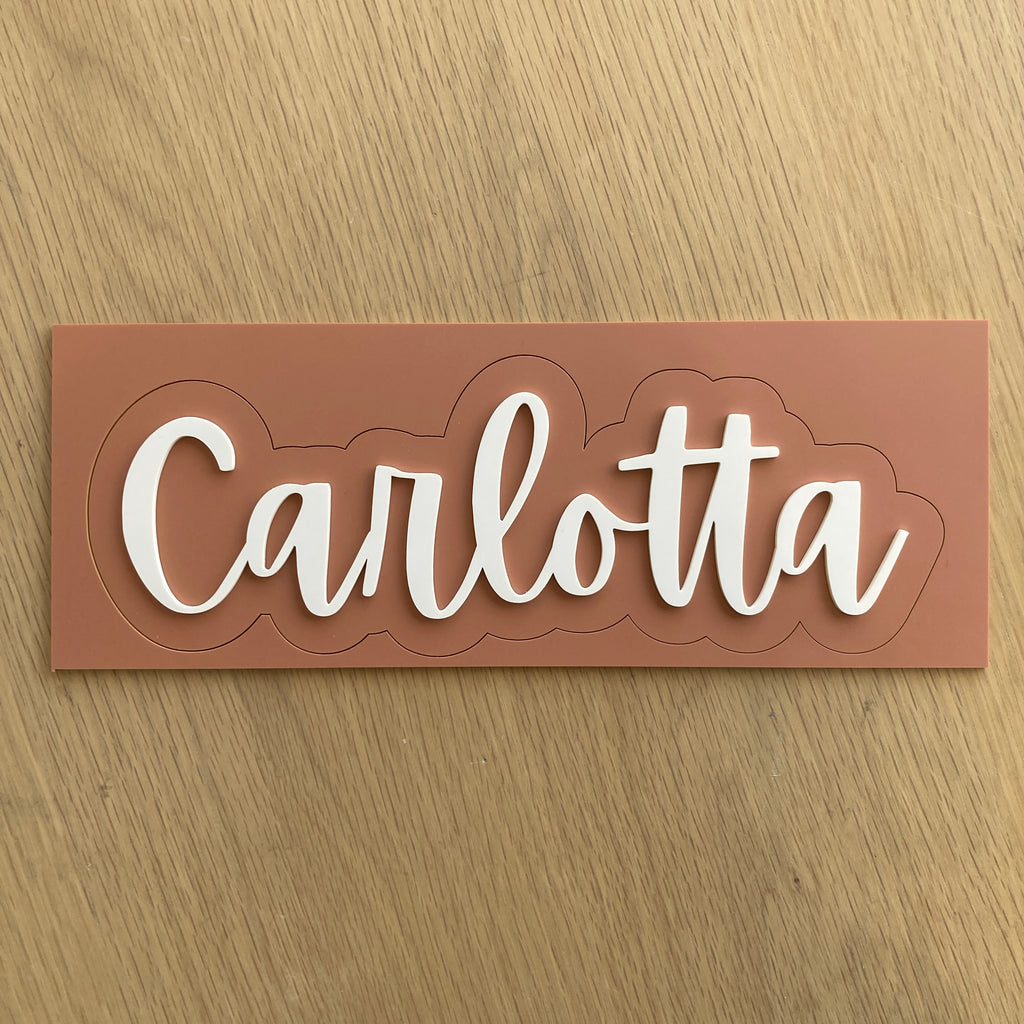 Scritta in Acrilico Carlotta Small - Terracotta & Bone - Decochic