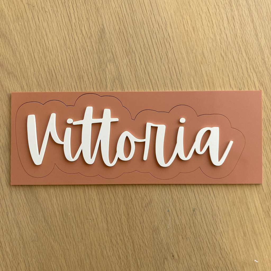 Scritta in Acrilico Veronica Small - Terracotta & Bone - Decochic