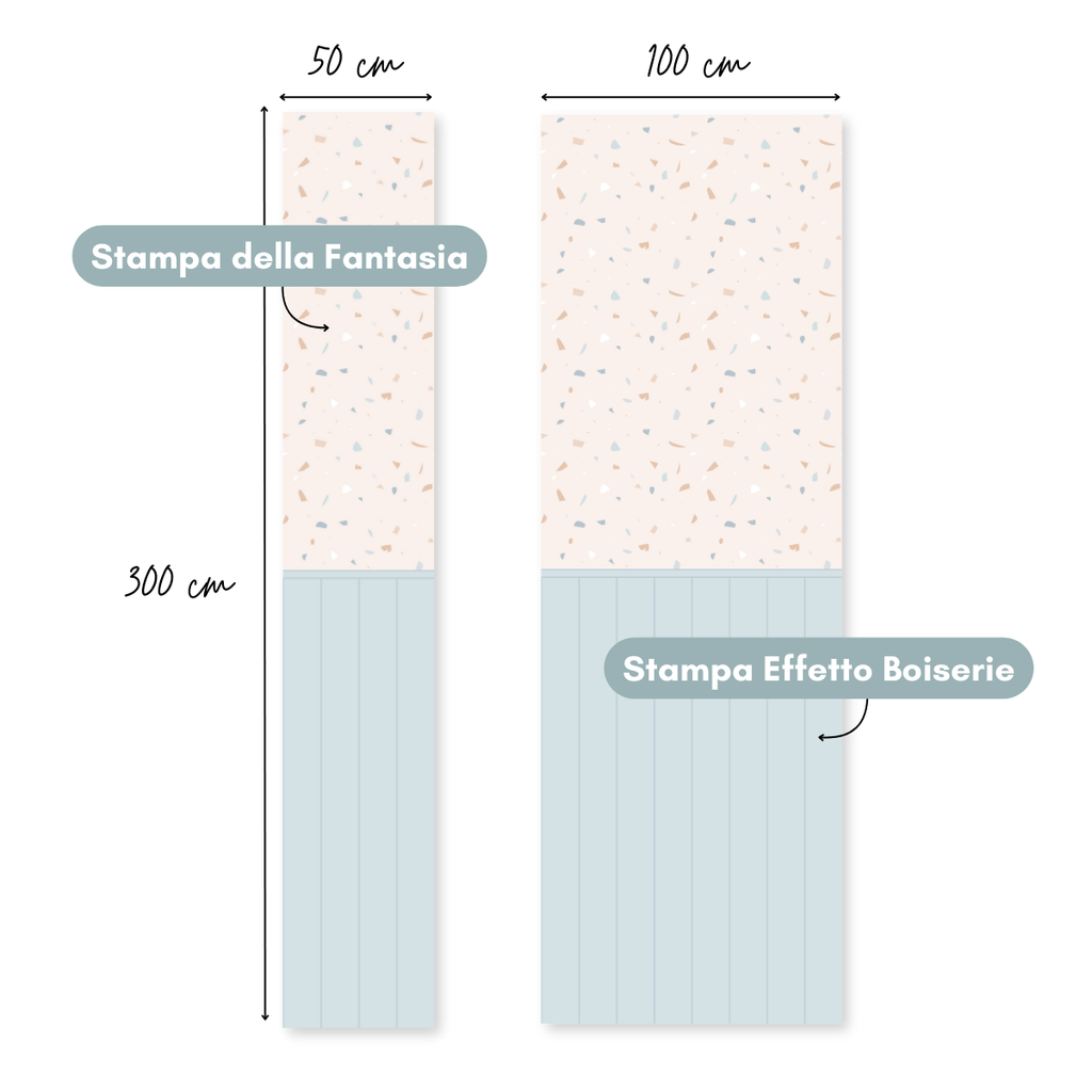 Carta da Parati Terrazzo Boiserie-Più Colori e Dimensioni Disponibili - Decochic