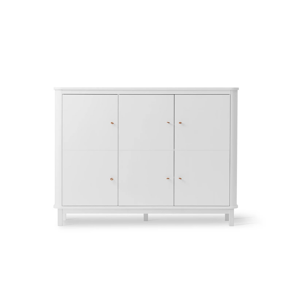 Armadio Multi Cupboard con 3 Ante Bianco Wood Oliver Furniture - Decochic