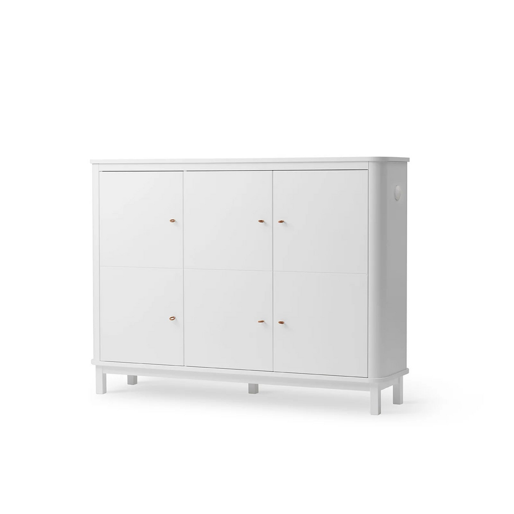 Armadio Multi Cupboard con 3 Ante Bianco Wood Oliver Furniture - Decochic