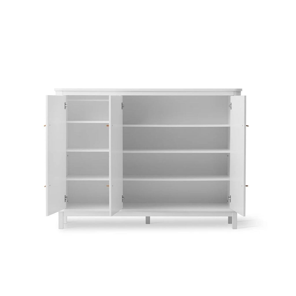 Armadio Multi Cupboard con 3 Ante Bianco Wood Oliver Furniture - Decochic