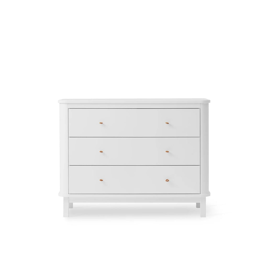 Cassettiera Wood 3 cassetti Bianco Oliver Furniture (Barriera Opzionale) - Decochic