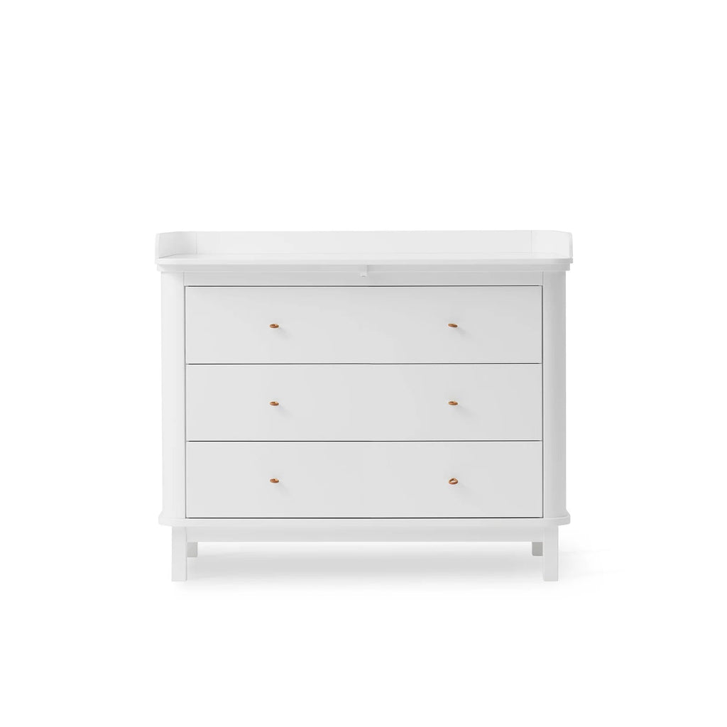 Cassettiera Wood 3 cassetti Bianco Oliver Furniture (Barriera Opzionale) - Decochic