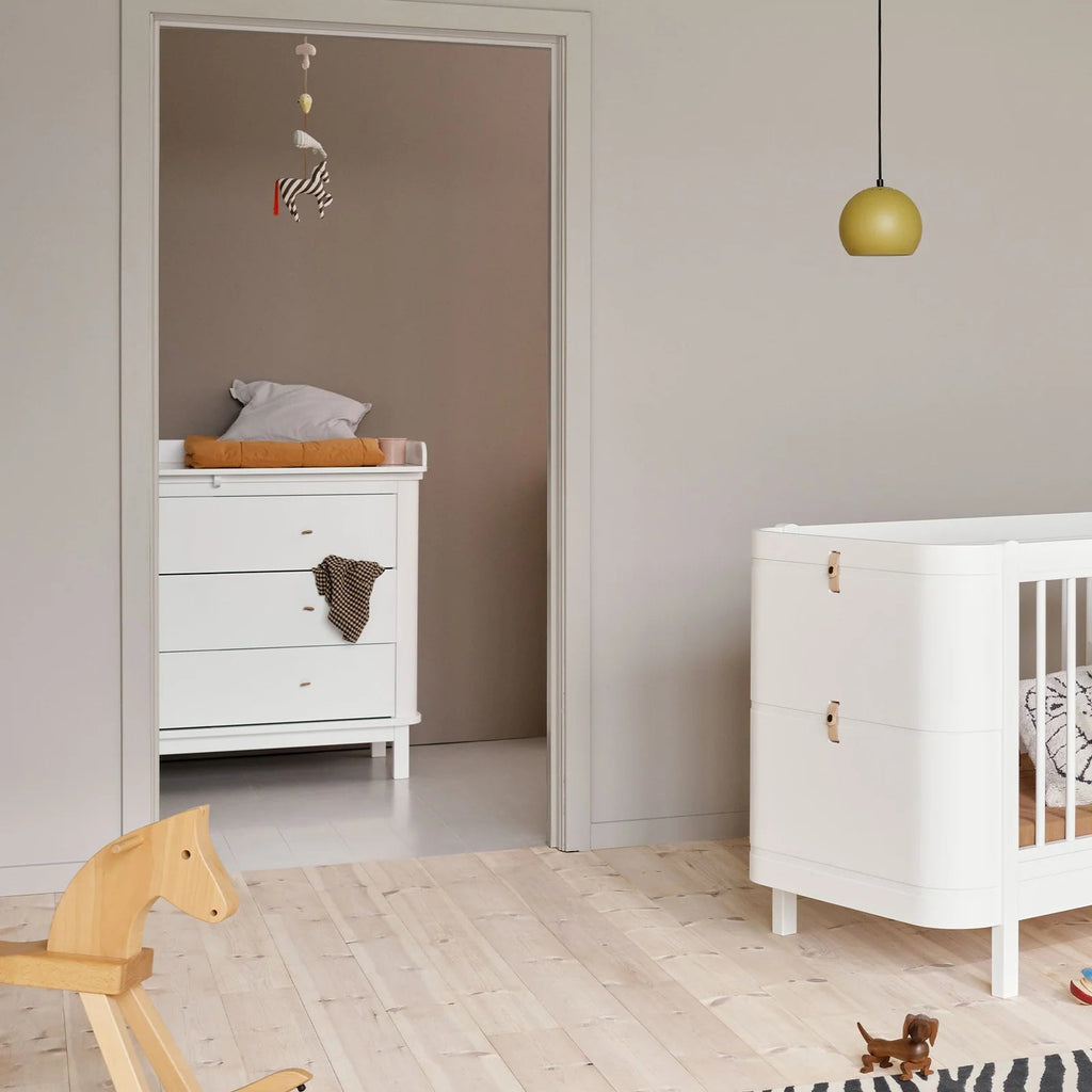 Cassettiera Wood 3 cassetti Bianco Oliver Furniture (Barriera Opzionale) - Decochic