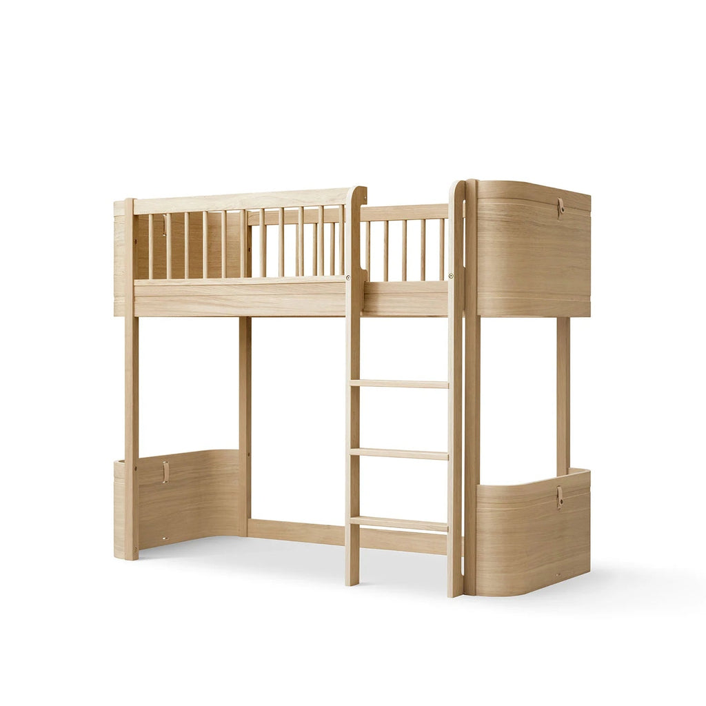 Letto a Soppalco Basso Wood Mini + Low Loft Bed Quercia Oliver Furniture - Decochic