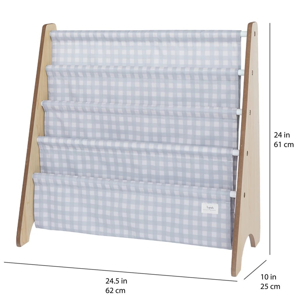 Libreria Montessoriana Gingham Azzurro 3 Sprouts - Decochic