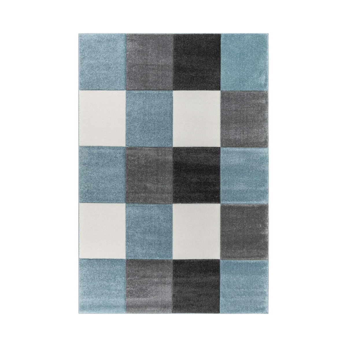Tappeto Quadrati Azzurro e Grigio – Decochic