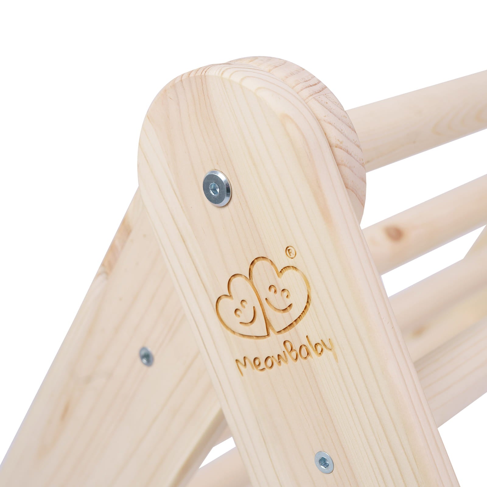 Triangolo Arrampicata Bambini MEOWBABY - Struttura Legno Con Scivolo - Bianco, Per Sviluppo Motorio - Foto 5