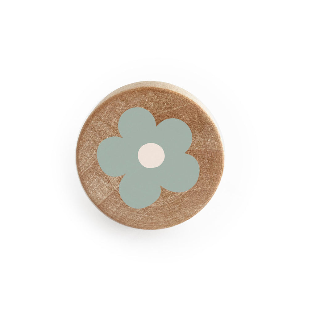 Pomello in Legno con Disegno Daisy in Rilievo - Più Disegni Disponibili - Decochic