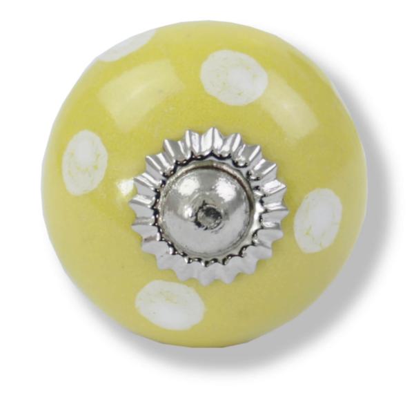 Pomello Tondo Giallo Pois Bianchi - Decochic