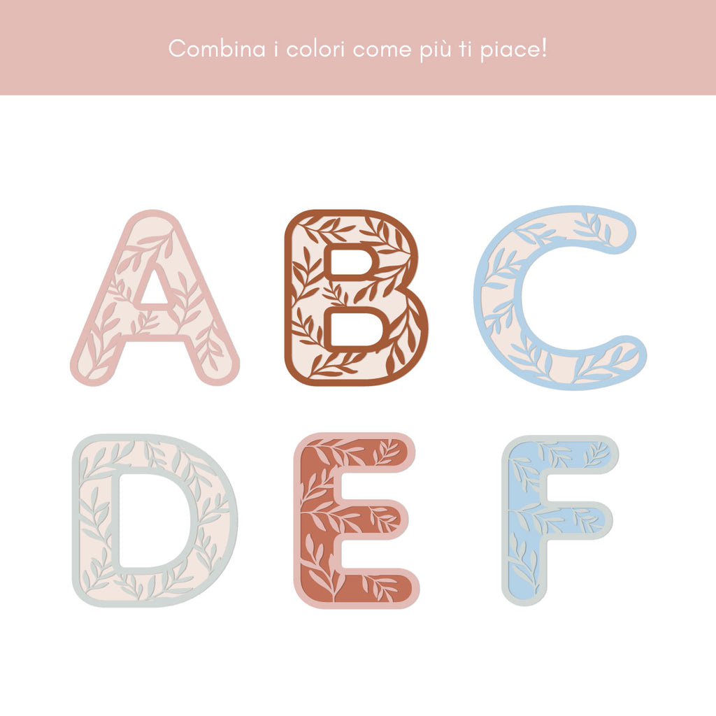 Lettere Singole in Acrilico Decorate - Più Colori Disponibili - Decochic