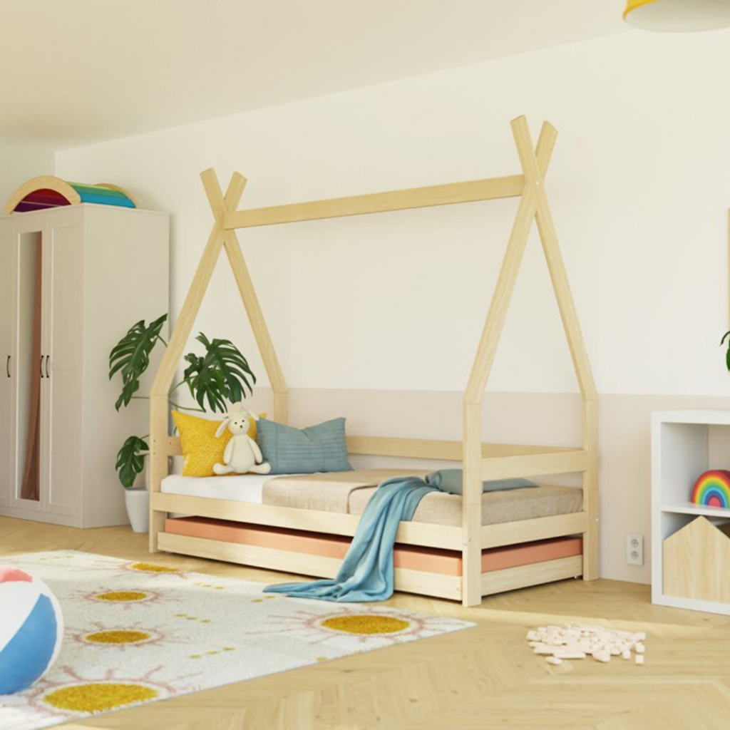 Letto a Tenda in Legno SAFE Benlemi -Più Colori e Misure Disponibili - Decochic