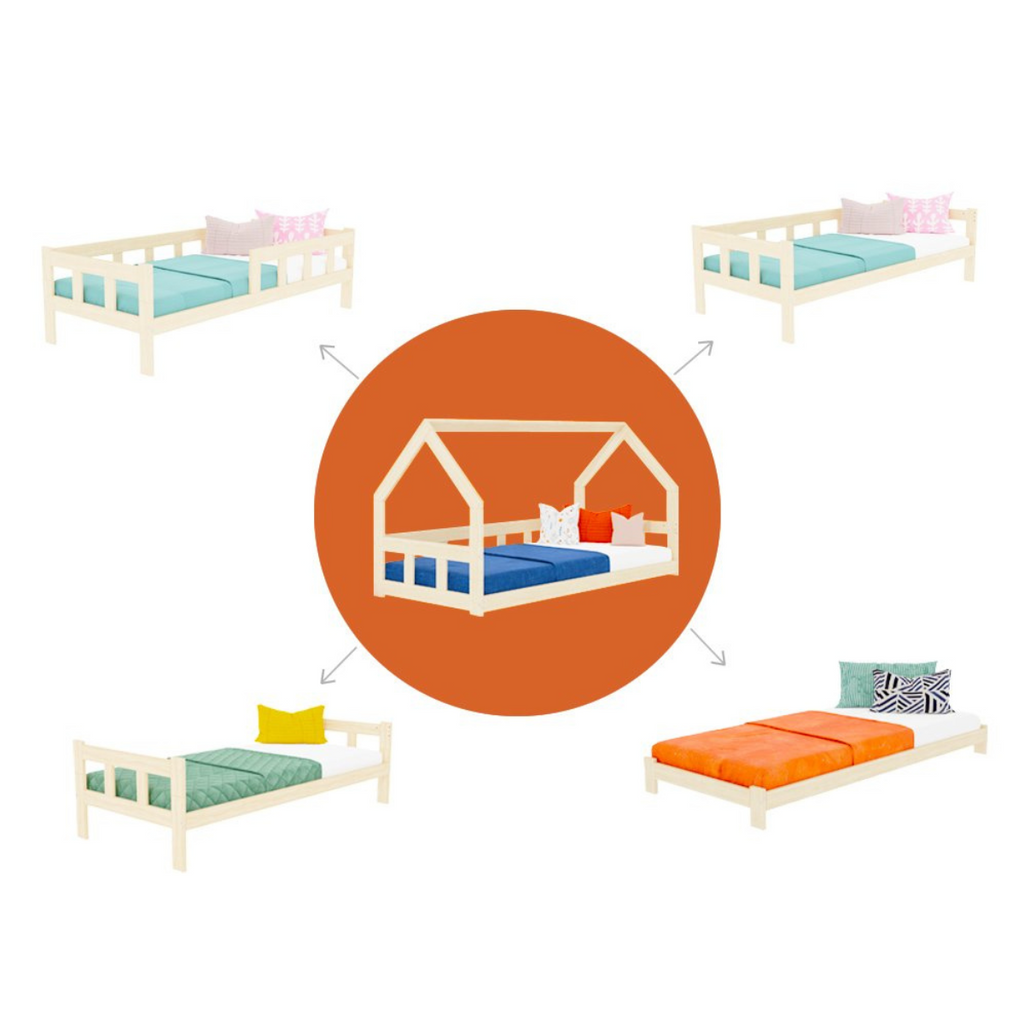 Letto Montessori Basso a Casetta FENCE Benlemi -Più Colori e Misure Disponibili - Decochic