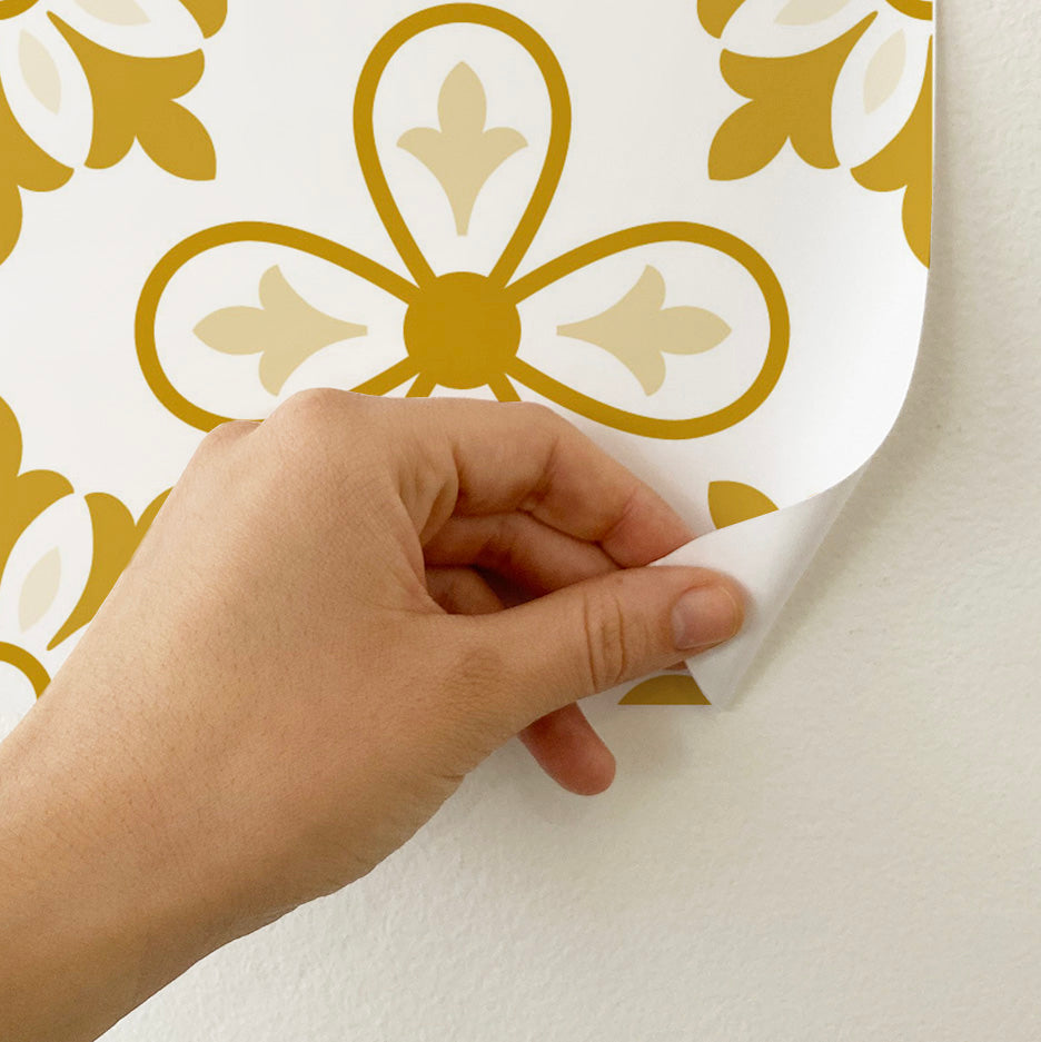 Kiwistar Adesivi Per Piastrelle 25 Pezzi – Giallo Dorato Opaco 7,5x7,5 Cm – Rinnova Cucina E Bagno