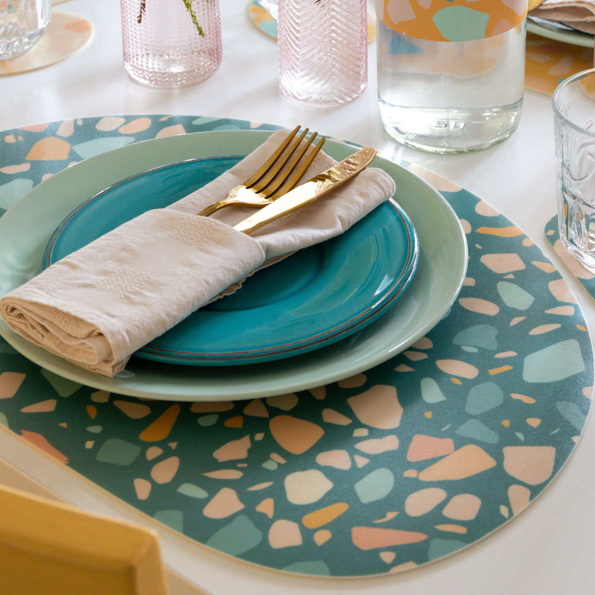 Zeller, Set di Tovagliette in PVC, 38 cm, PVC, gold, 38 cm Zeller, Set di Tovagliette in PVC, 38 cm, PVC, gold, 38 cm