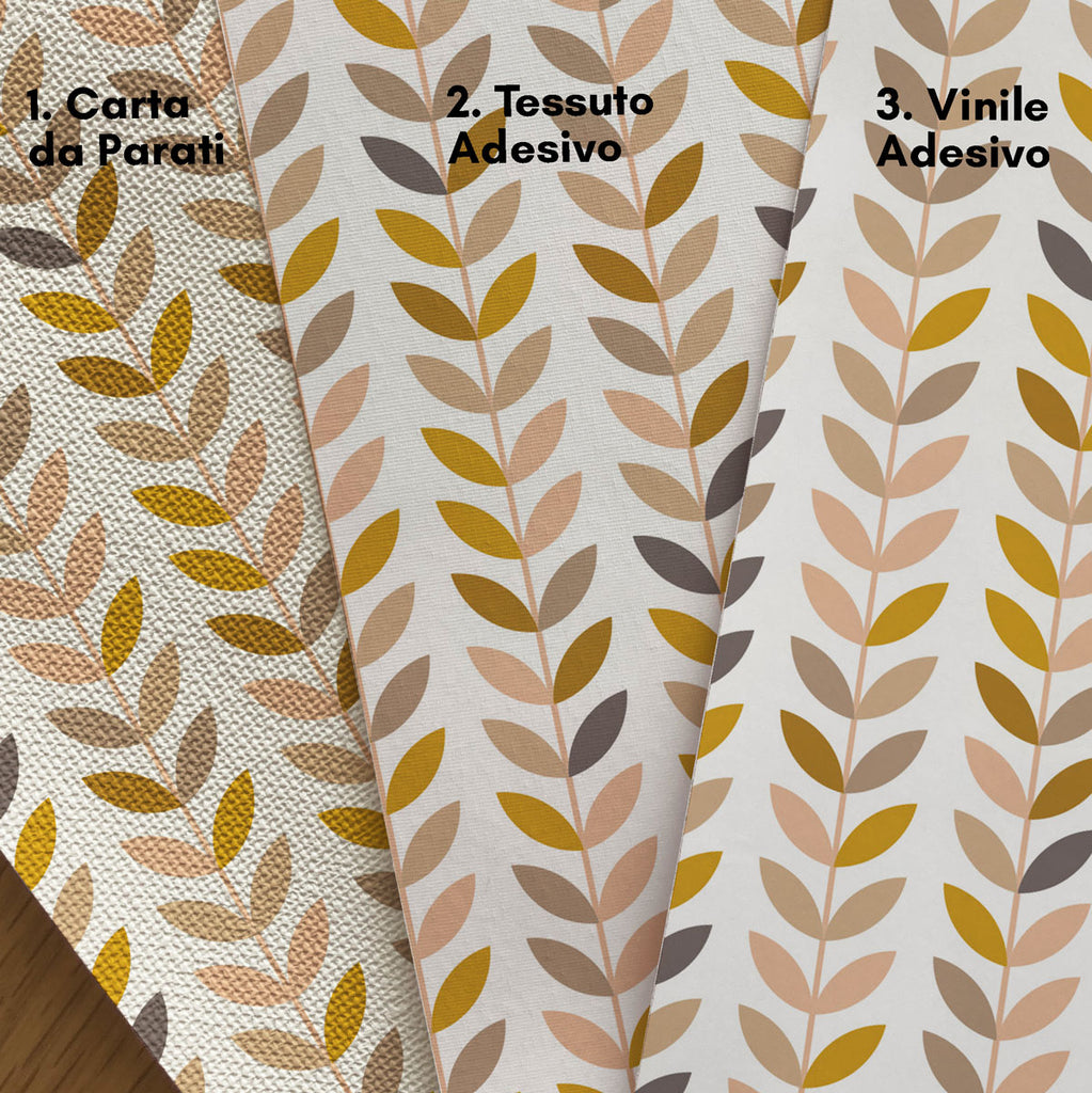 Pellicola Autoadesiva Foglie Vintage Multicolor - Decochic
