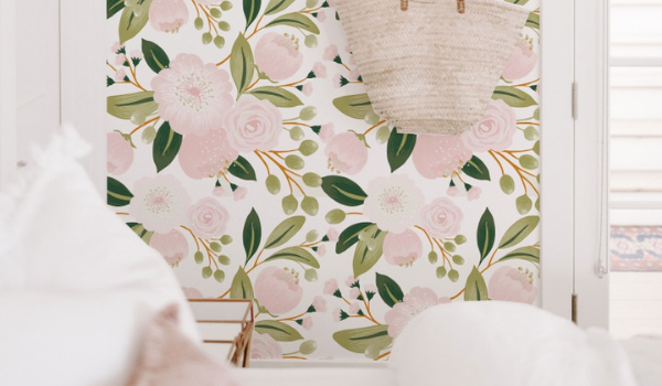 Carta Da Parati Autoadesiva Floreale - Design Acquerello Con Fiori E Foglie, PVC Rimovibile - Foto 13