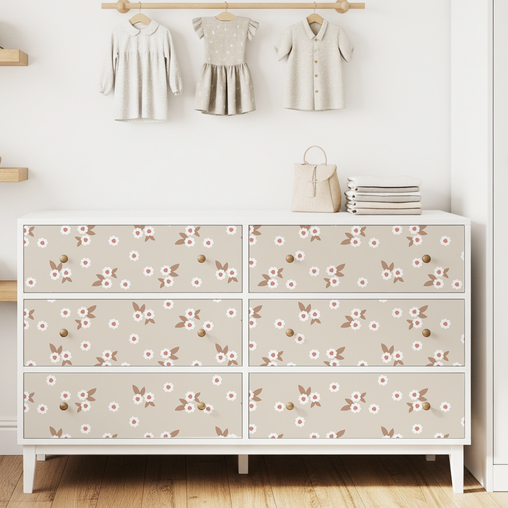 Carta da Parati Beige Floral - Decochic