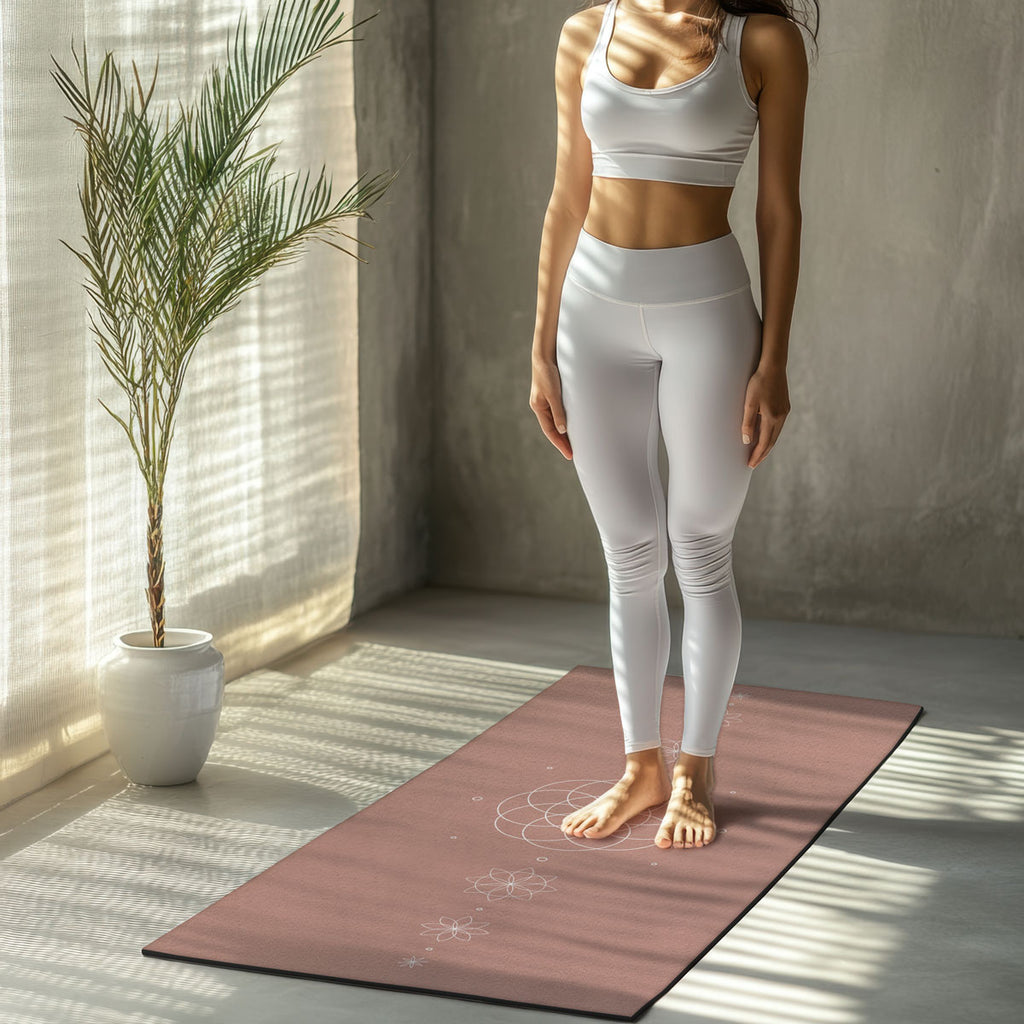 Tappeto Yoga Rosa Lotus Embrace-Più Dimensioni Disponibili - Decochic
