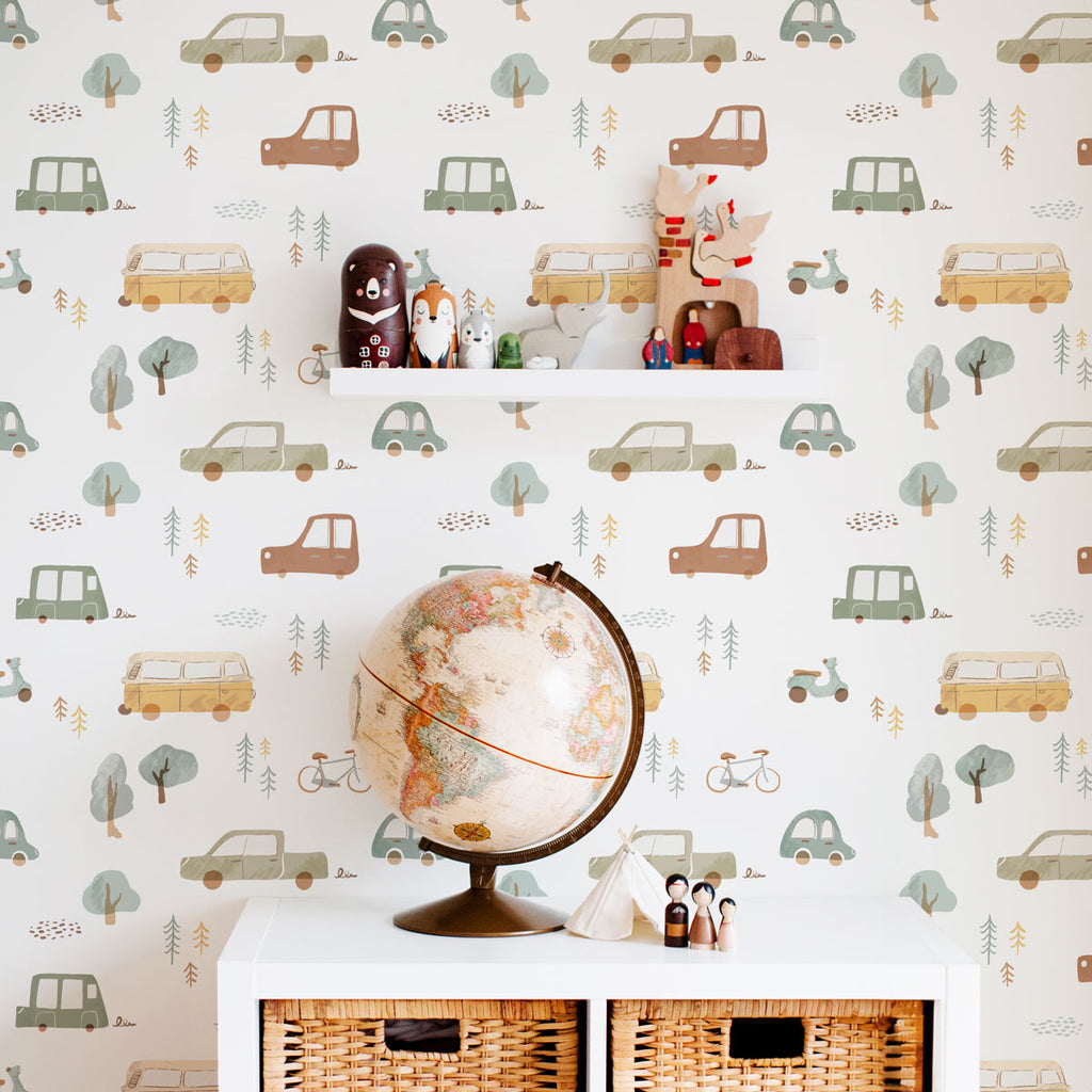 Carta da parati adesiva in vinile roadtrip multicolore 50x300 cm-Decochic - Decochic