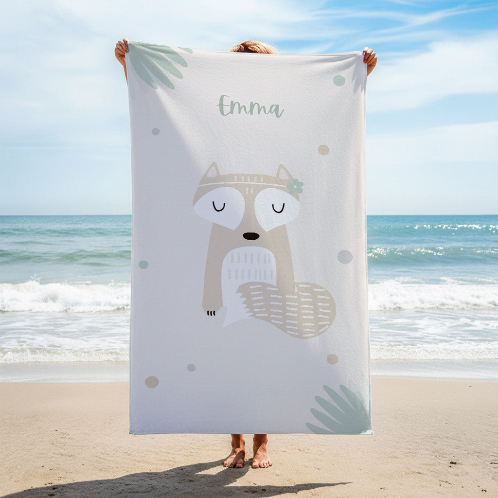 Asciugamano Da Spiaggia Personalizzato Con Nome - Telo In Microfibra Tie Dye Arcobaleno - Morbido E Assorbente (70x140 Cm / 140x180 Cm) - 3