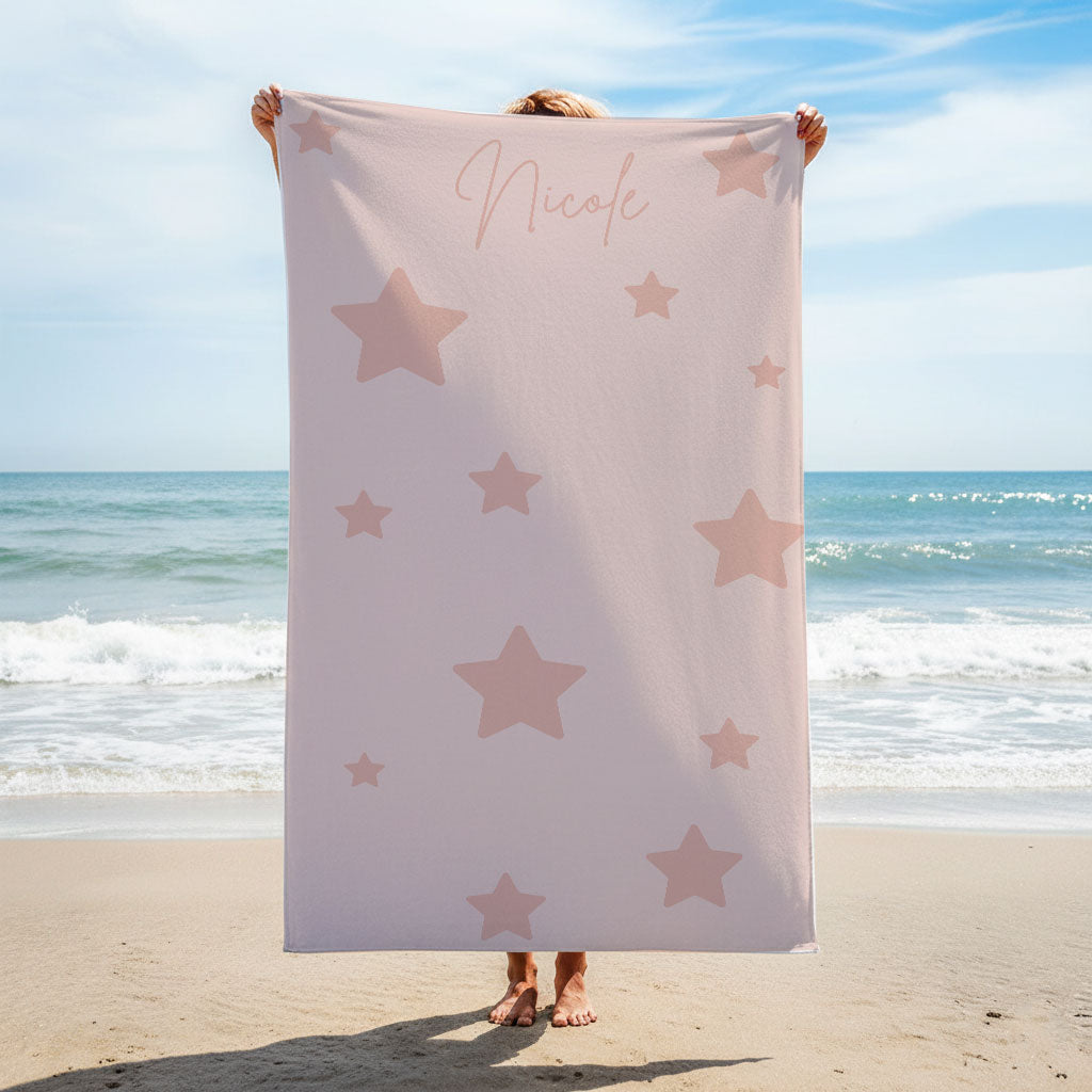 Telo Mare Personalizzato Con Nome – Microfibra Tie-dye Arcobaleno, Asciugamano Da Spiaggia 70x140 O 140x180 Cm