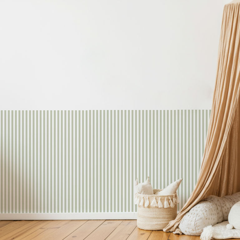 Adesivo Murale Boiserie Righe 1 cm- Più Colori e Dimensioni Disponibili - Decochic