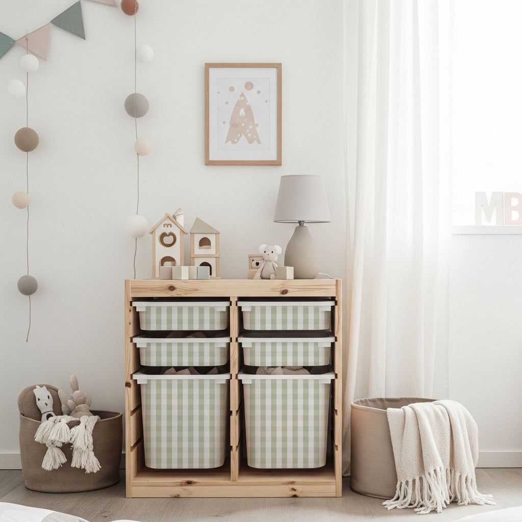 Stickers Adesivi Gingham per Contenitori-Più Colori e Misure Disponibili - Decochic