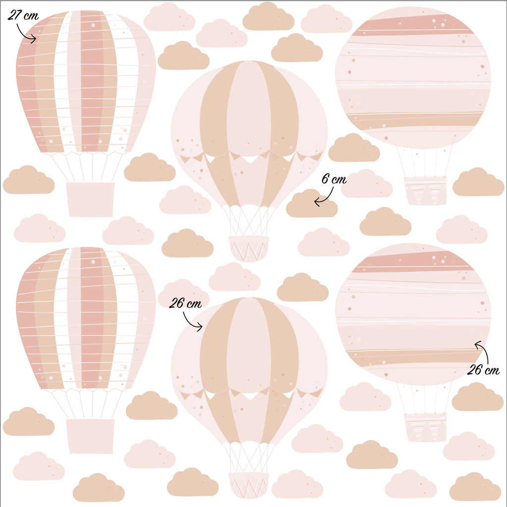 Adesivi Murali Mongolfiere - Più Colori Disponibili - Decochic