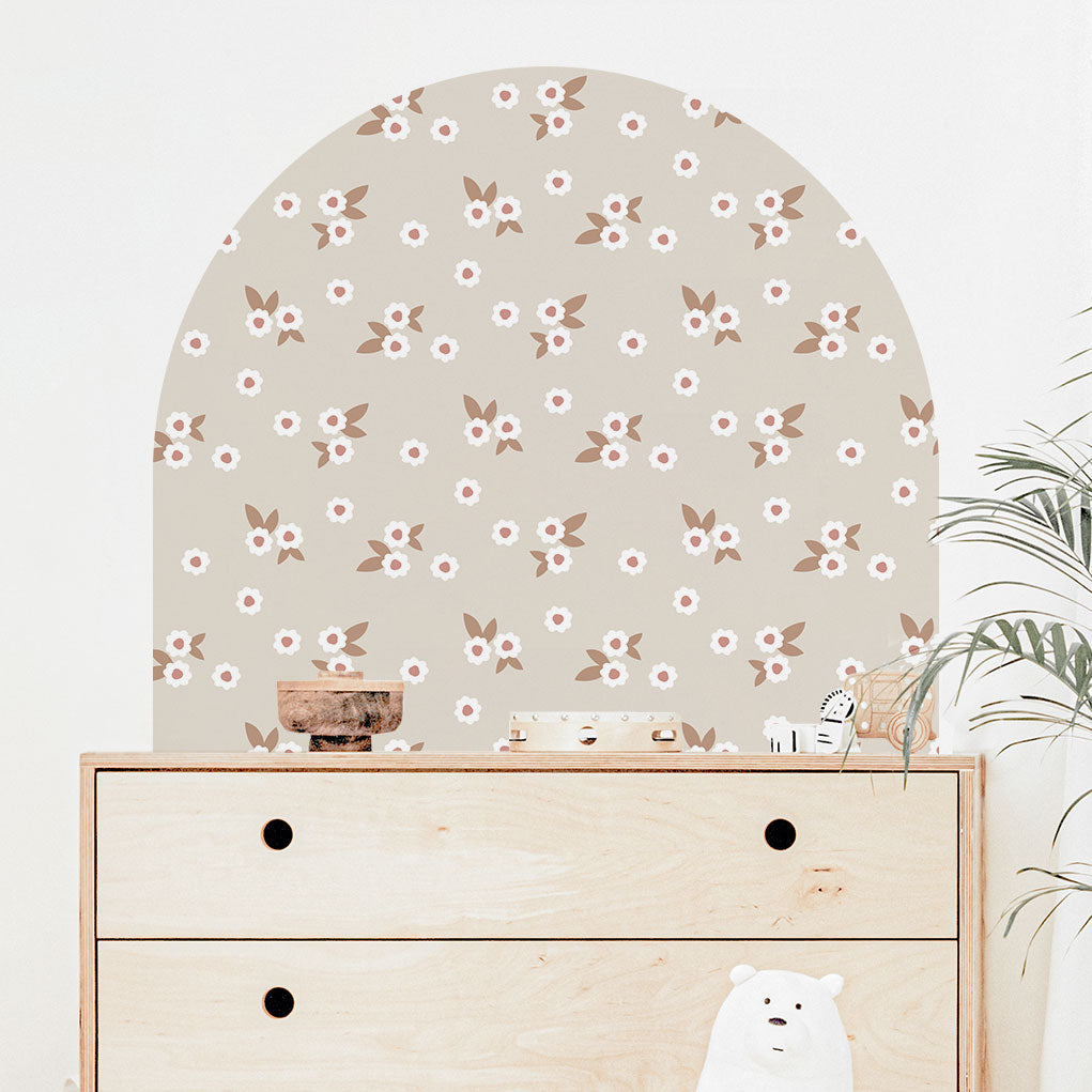 Adesivo Arco Beige Floral - Più Misure Disponibili - Decochic