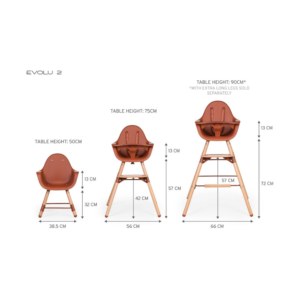 Seggiolone Trasformabile Evolu 2 Chair Ruggine Childhome - Decochic