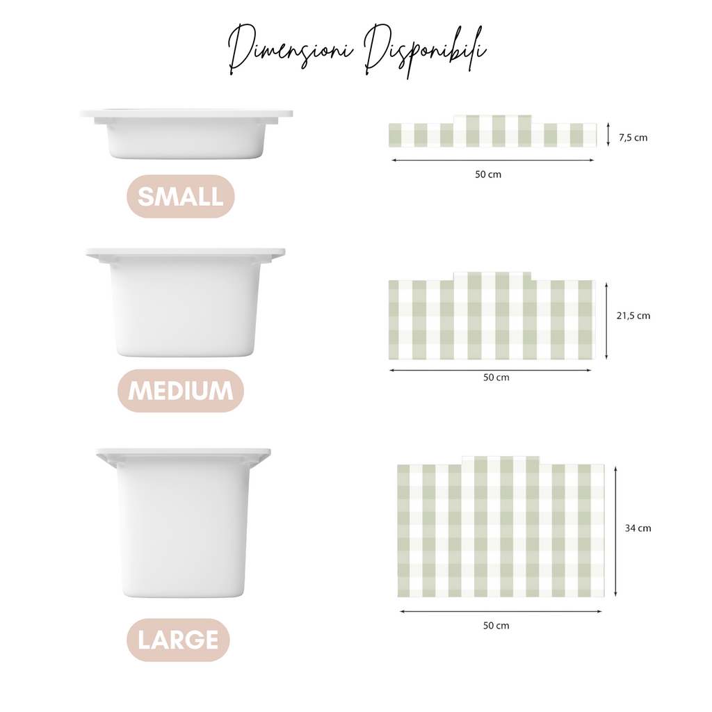 Stickers Adesivi Gingham per Contenitori-Più Colori e Misure Disponibili - Decochic