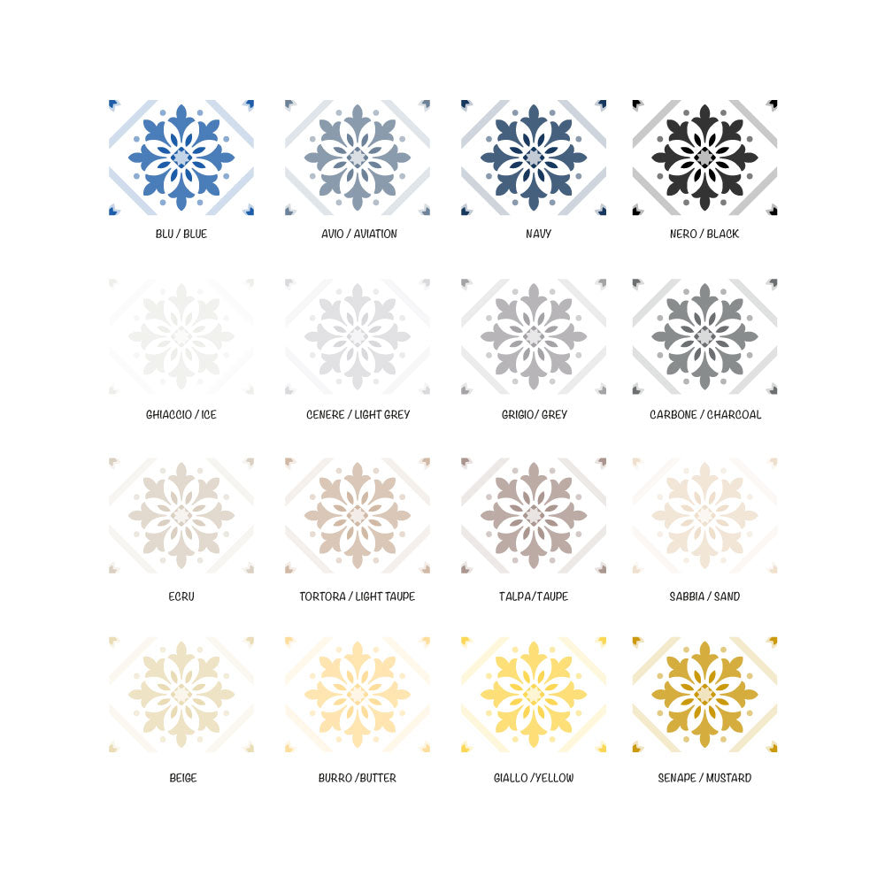 Sticker Rettangolari per Mattonelle Cordova-Confezione 10 Adesivi-Più Colori e Misure Disponibili - Decochic