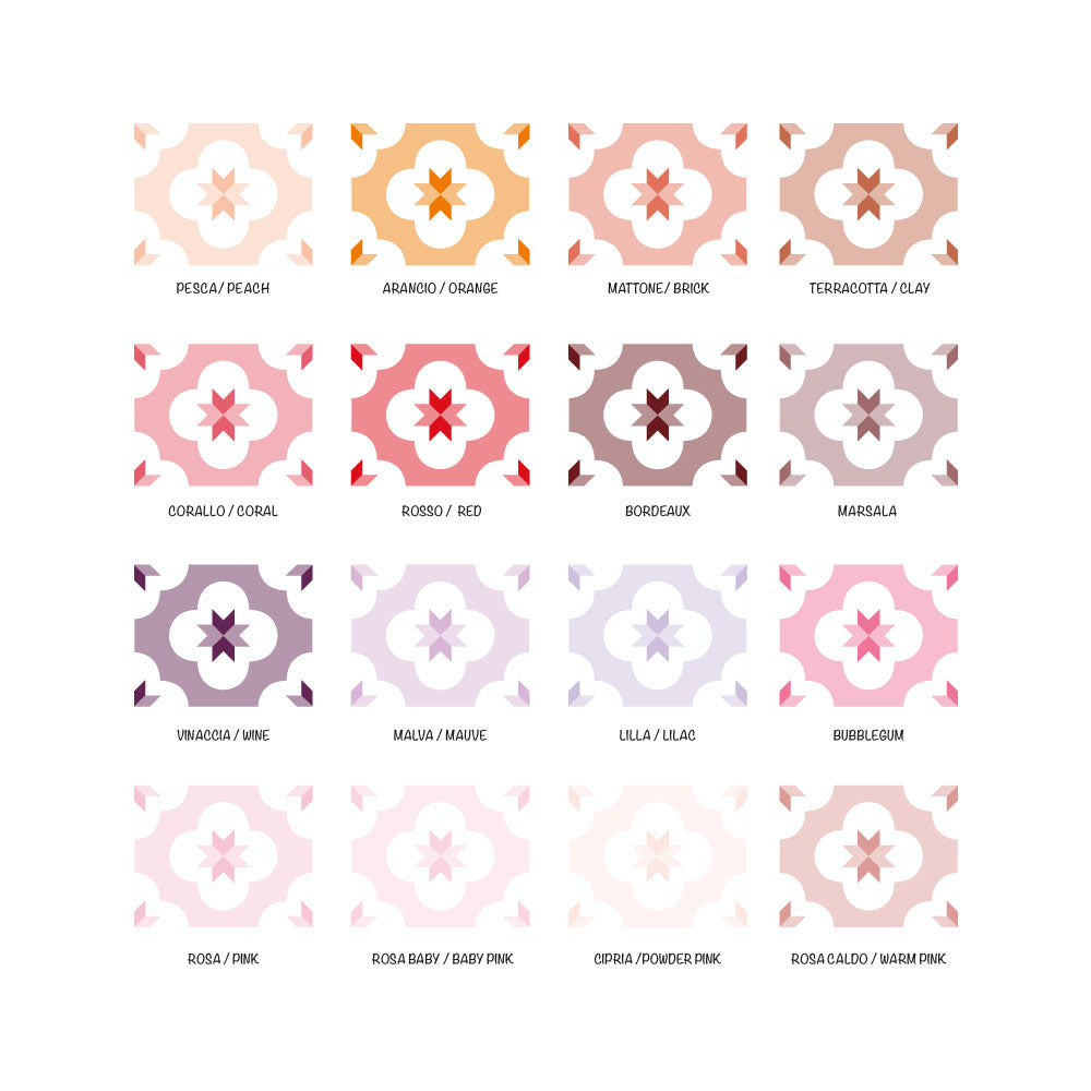 Sticker Rettangolari Piastrelle Firenze-Confezione 10 Adesivi-Più Colori e Misure Disponibili - Decochic