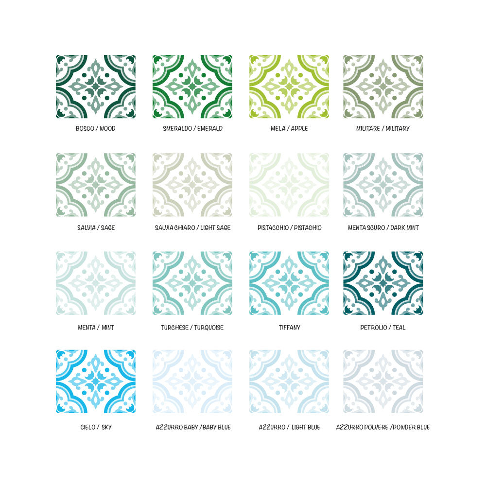 Adesivi Rettangolari Piastrelle Pavimento Lisbona-Confezione 10 Adesivi-Più Colori e Misure Disponibili - Decochic