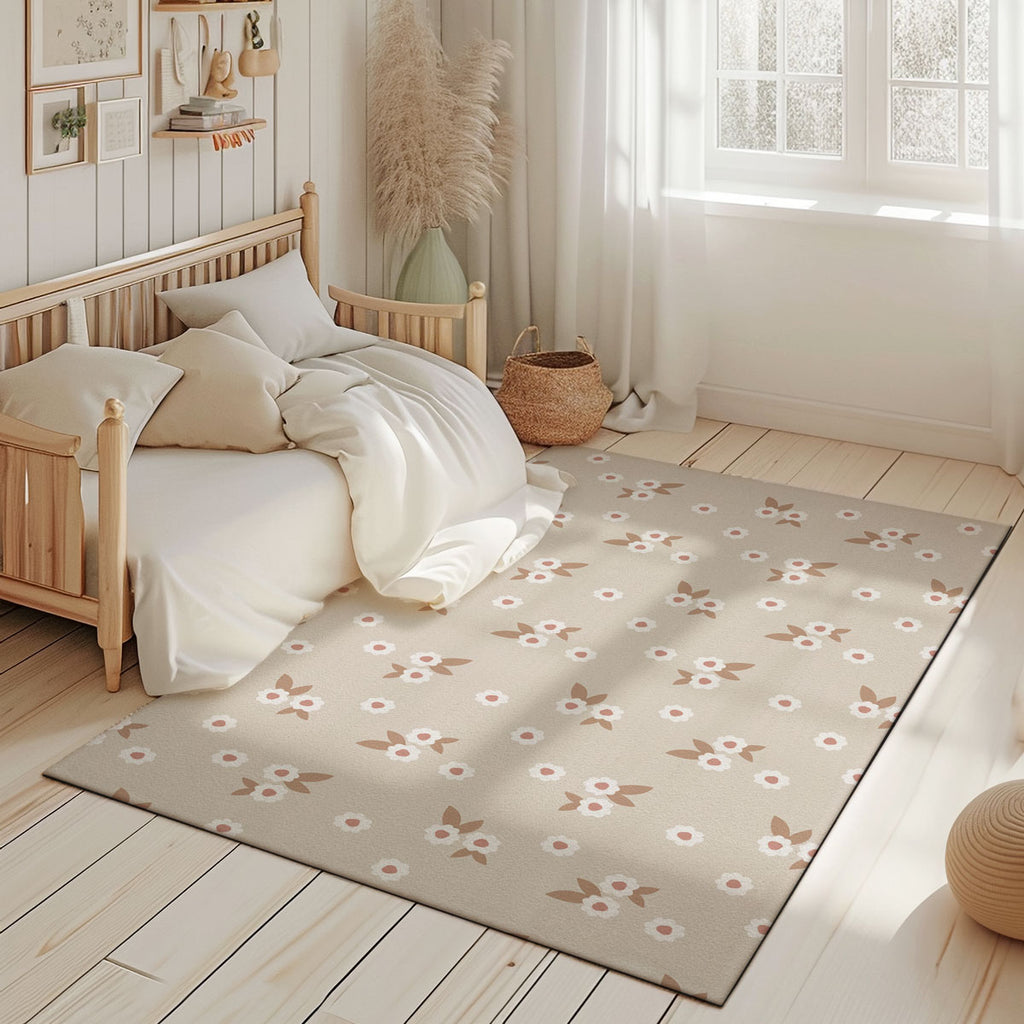 Tappeto Beige Floral - Più Dimensioni Disponibili - Decochic