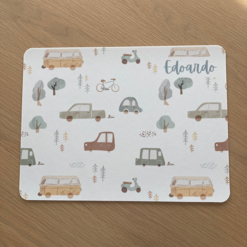 Tovagliette per Bambini Road Trip - Nome Personalizzabile - Decochic