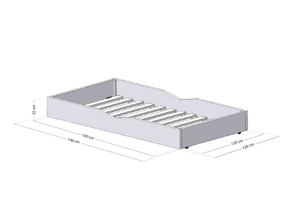 Letto per Bambini Casa Naturale in Pino Massiccio di Qualità Premium -  90x200 cm