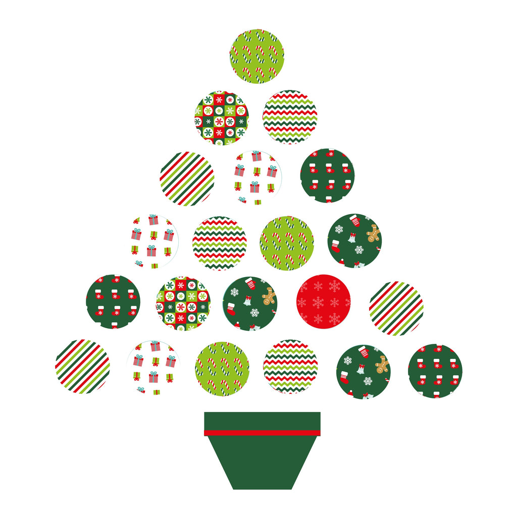 Stickers Adesivi Albero di Natale Verde e Rosso - Decochic