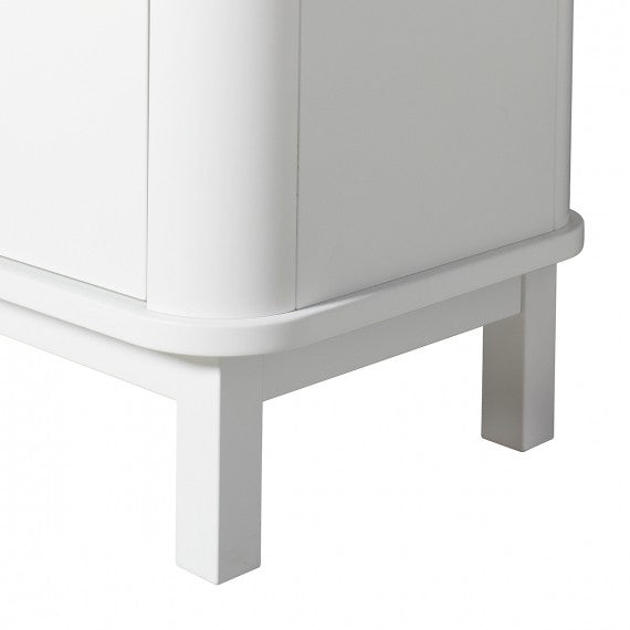 Armadietto Cameretta Basso Bianco Wood Oliver Furniture - Decochic