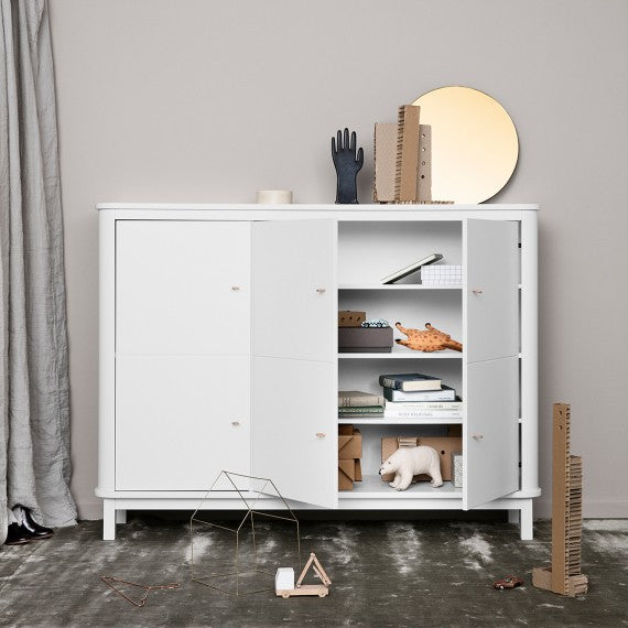 Armadietto Cameretta Basso Bianco Wood Oliver Furniture – Decochic