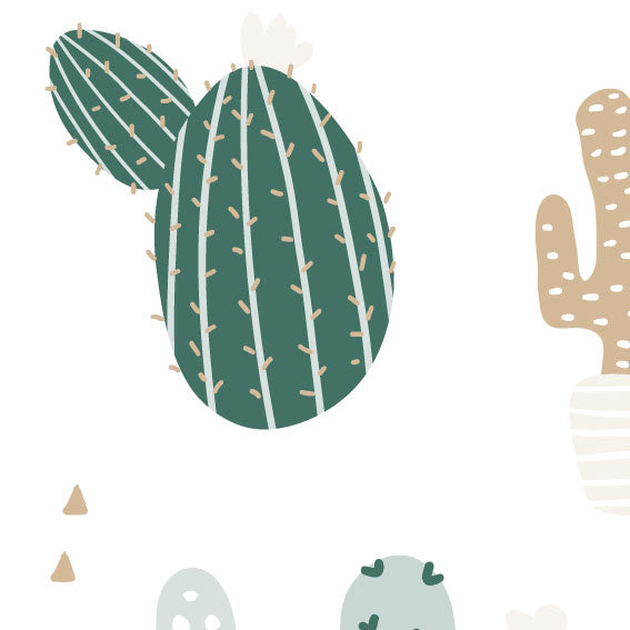 50x200 cm Tessuto Adesivo Cactus verdi - Decochic
