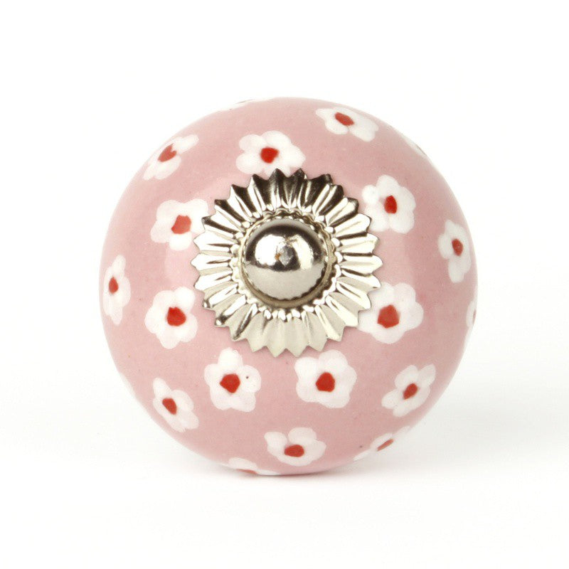 Pomello in Ceramica Rosa Fiori Piccoli - Decochic